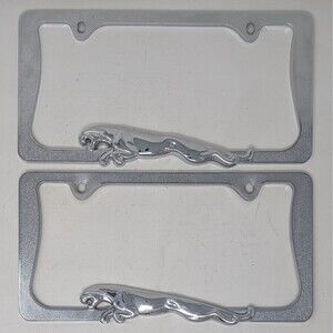 Lot Of 2 Metal 3D Jaguar License Plate Frame For Car Truck SUV